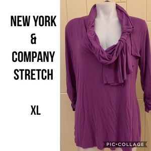 New York & Company purple 3/4 sleeve top